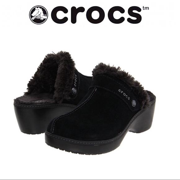 CROCS Shoes - Crocs Cobbler Suede Clogs with Faux-Fur Lining